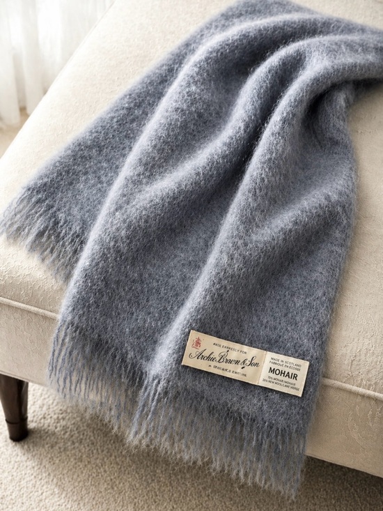 Archie Brown Accessories - Lavender Mohair Scarf Made Scotland Archie Brown Soft Fuzzy Luxury Wrap